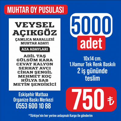 Muhtar Oy Pusulası - 5000 adet