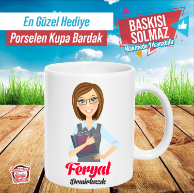 Öğretmen Porselen Kupa Bardak