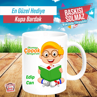 Okumayı Çok Seviyorum Kupa Bardak