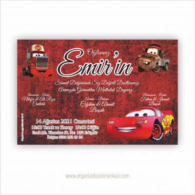 Şimşek Mcqueen Davetiye