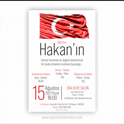 Türk Bayraklı Davetiye